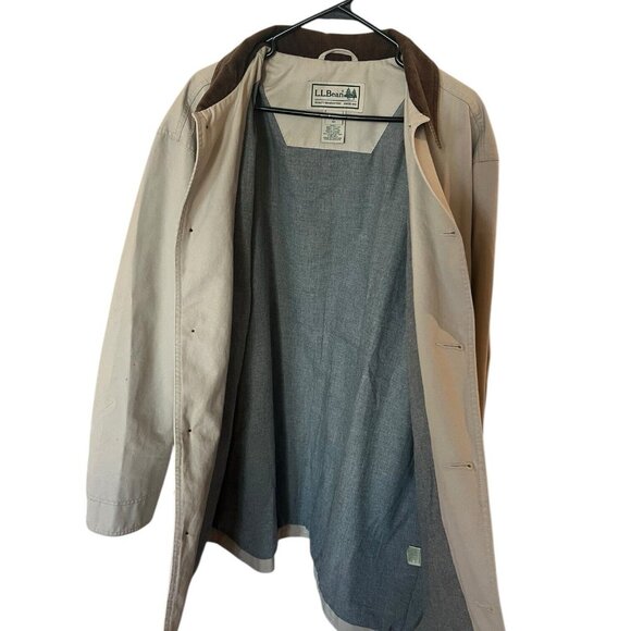 Vintage LL Bean Chore Jacket Mens Large Beige Lined Barn Field Coat Quality - Picture 6 of 11